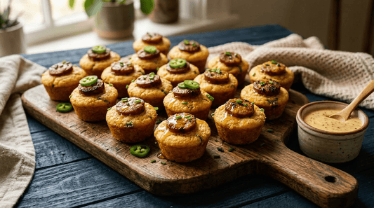 Jalapeño Cheddar Smoked Sausage Cornbread Poppers