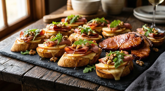 Honey Glazed Ham & Apple Brie Crostini