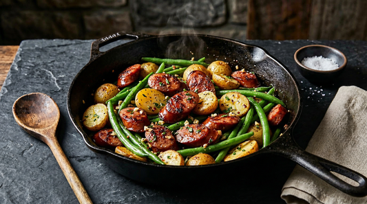 Opa's Sausage, Potato & Green Bean Skillet