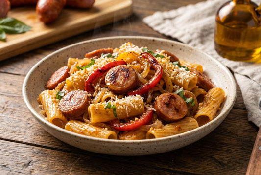 Sweet Pepper & Sausage Pasta with Opa's Country Blend