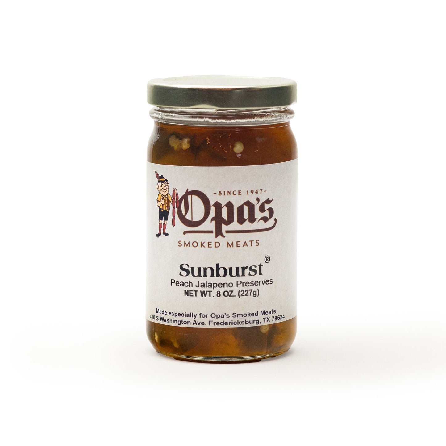 Opa's Sunburst Peach, Jalapeño Preserves