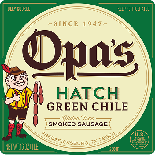 Opa's Hatch Green Chile Smoked Sausage - Opa's Smoked Meats
