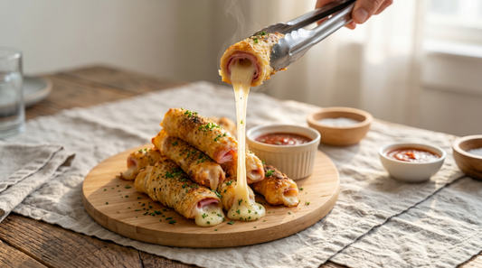 Cheesy Ham Roll-Ups with Opa's Boneless Peppered Ham