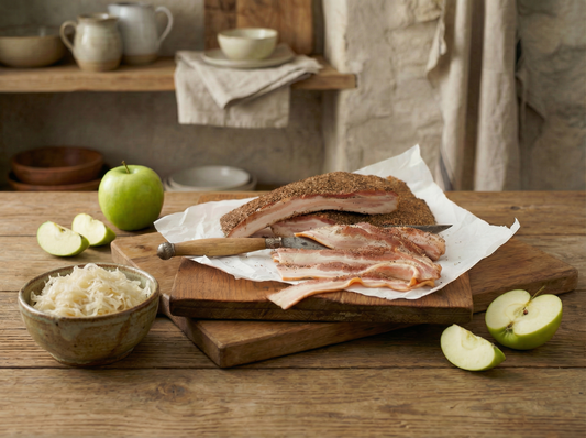 Opa’s Smoked Peppered Bacon With Sauerkraut And Apples