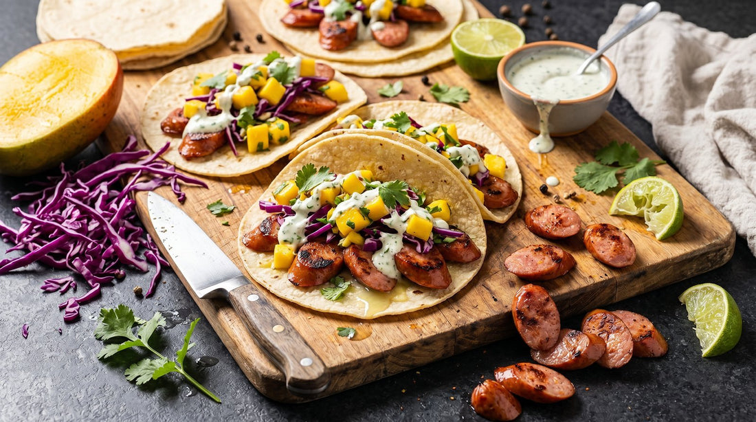 Habanero Sausage Tacos with Mango Slaw - Opa's Smoked Meats