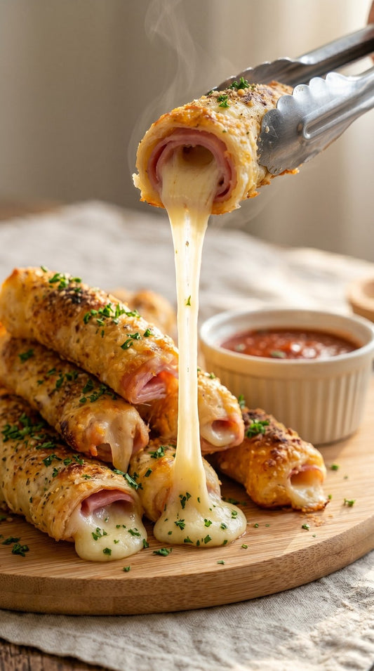 Cheesy Ham Roll-Ups with Opa's Boneless Peppered Ham