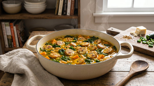 Spiced Kale & Bean Stew with Opa's Chicken Sausage