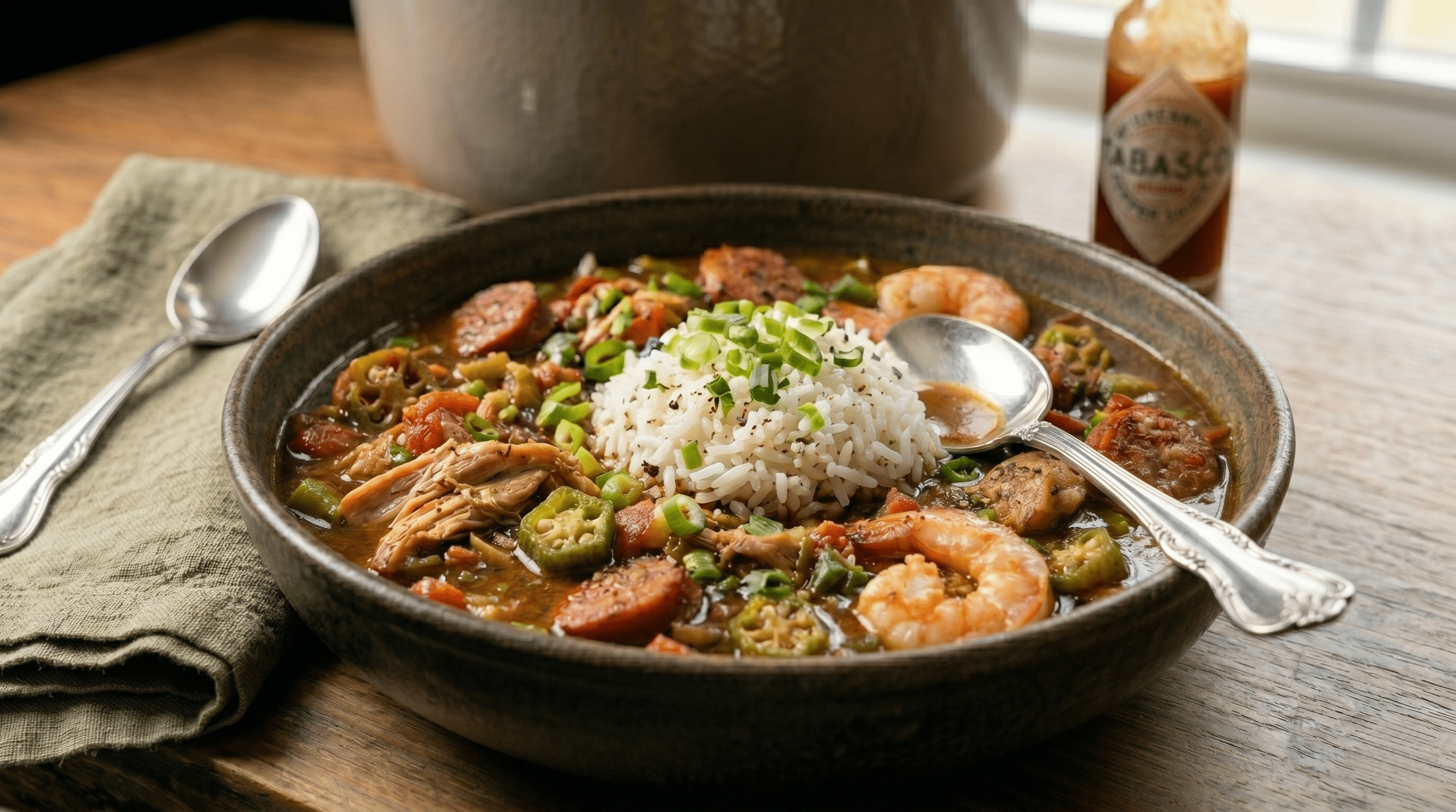Smoked Sausage, Chicken & Shrimp Gumbo | Opa’s