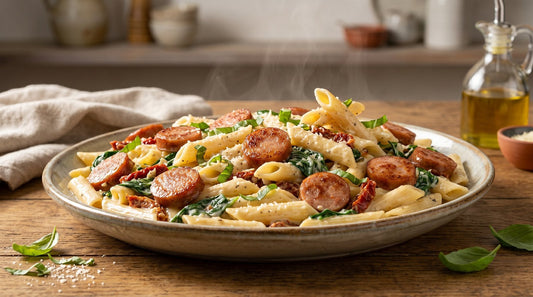 Sweet Pepper & Sausage Pasta with Opa's Country Blend