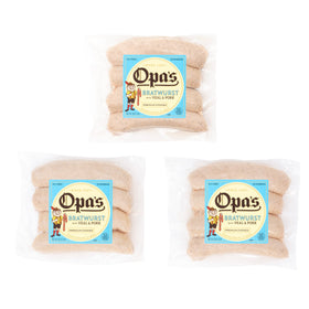 Three 1 lb packages of Opa's Bratwurst