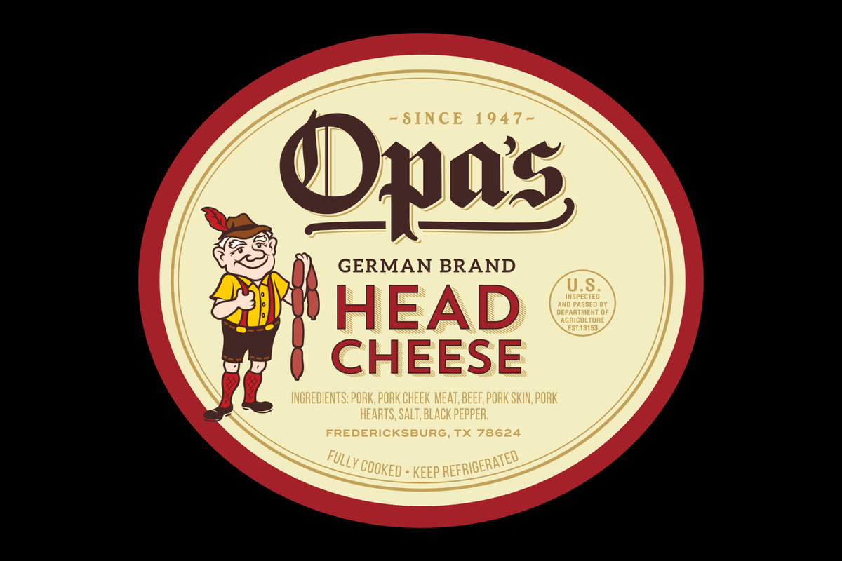 Opa's German Brand Head Cheese package label