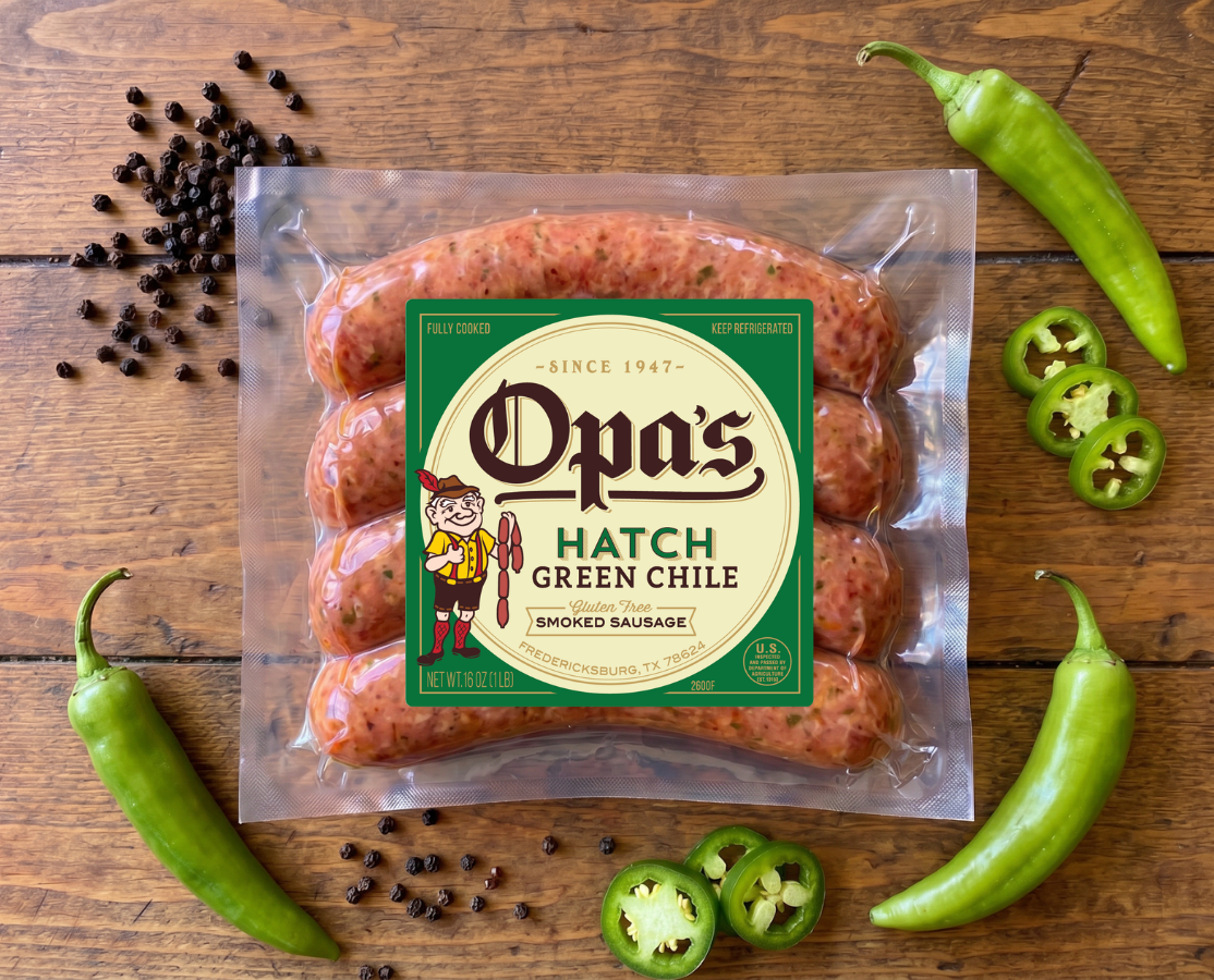 Opa's Hatch Green Chile Smoked Sausage - Opa's Smoked Meats