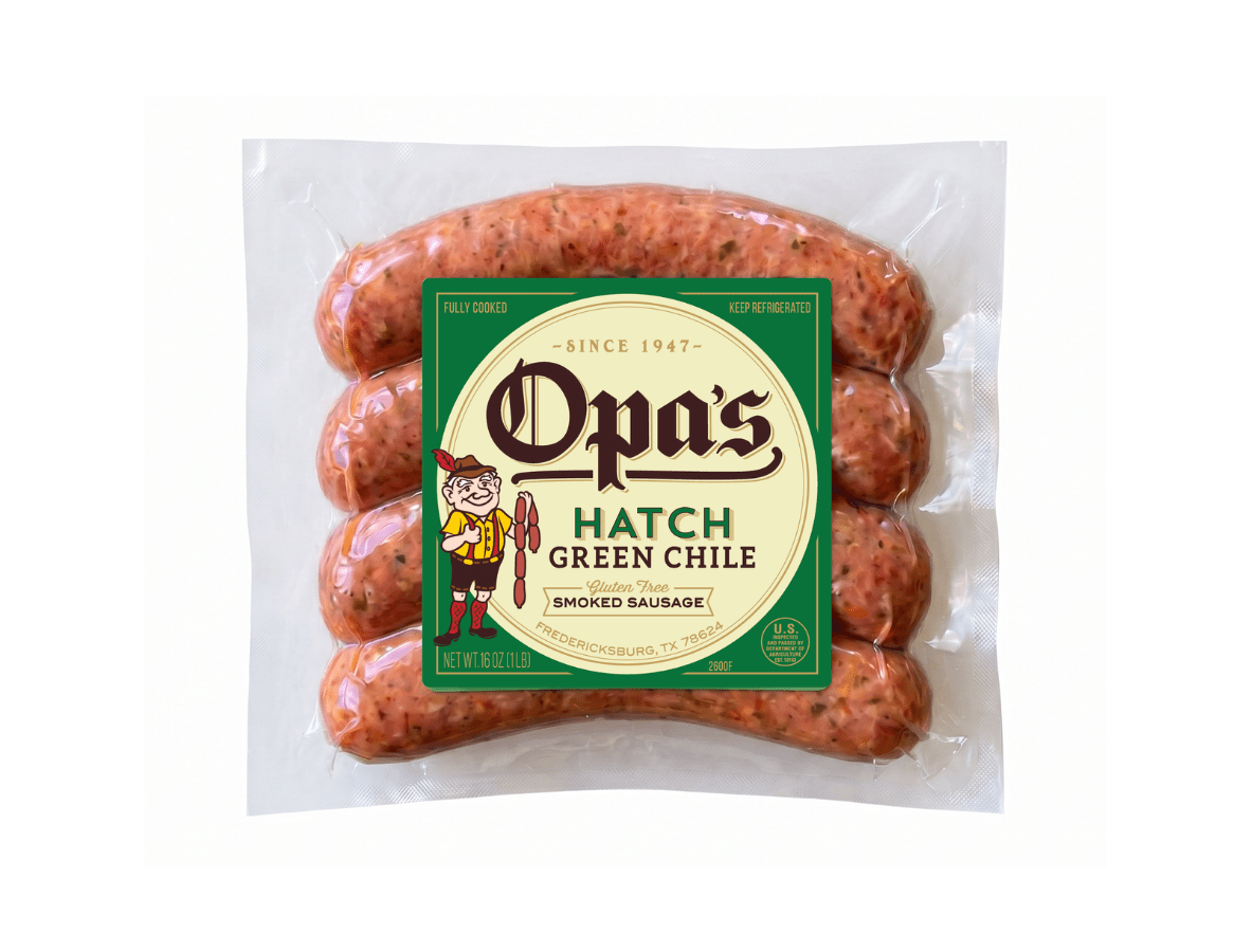 Opa's Hatch Green Chile Smoked Sausage - Opa's Smoked Meats