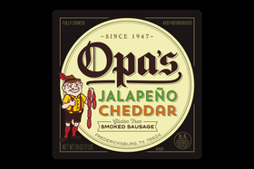Opa's Jalapeño Cheddar Smoked Sausage package label