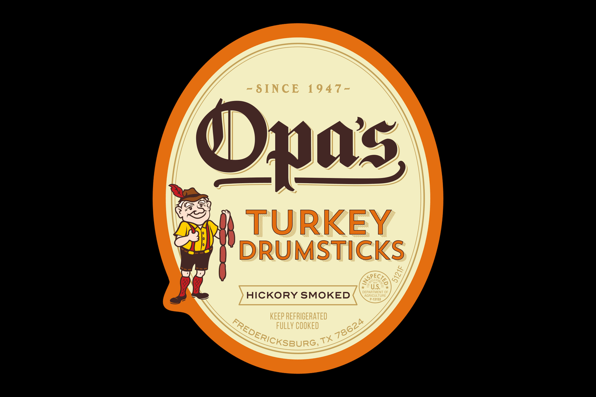 Opa's Turkey Drumsticks package label