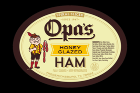 Opa's Honey Glazed Ham package label